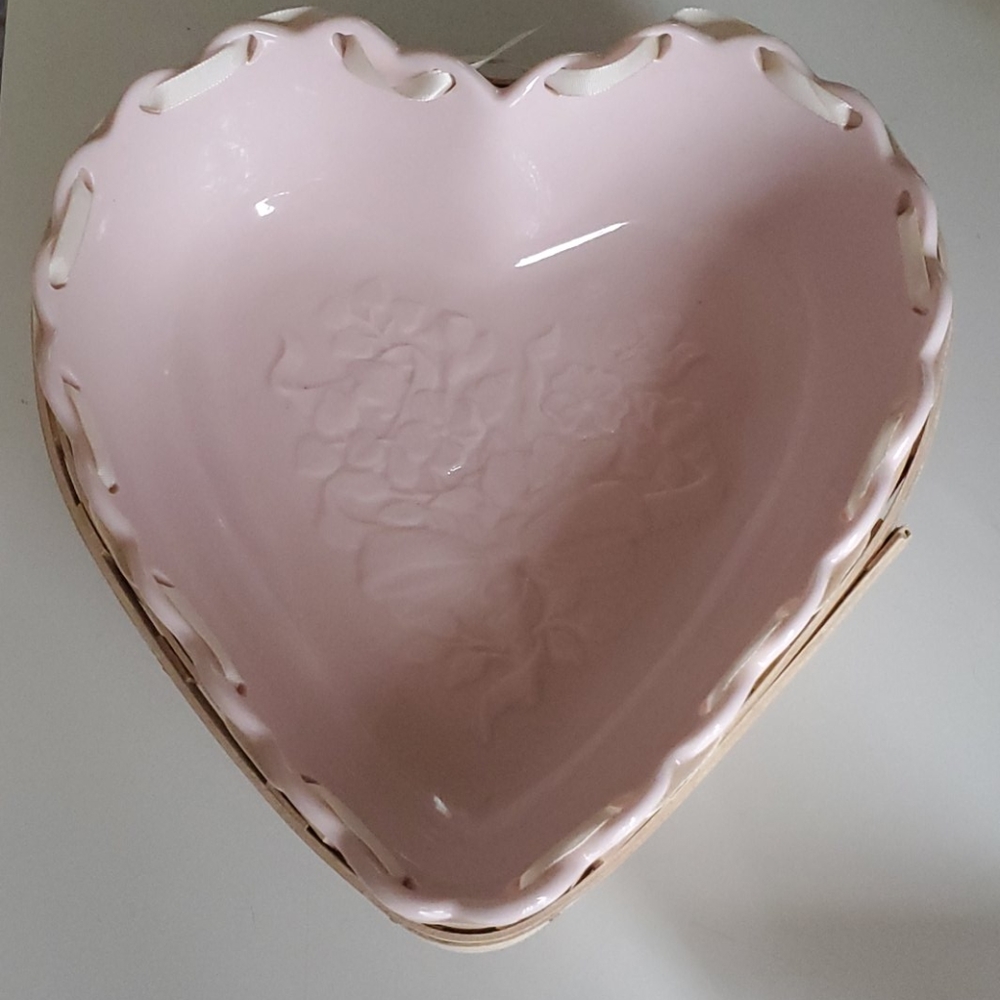 Longaberger heart basket & dish